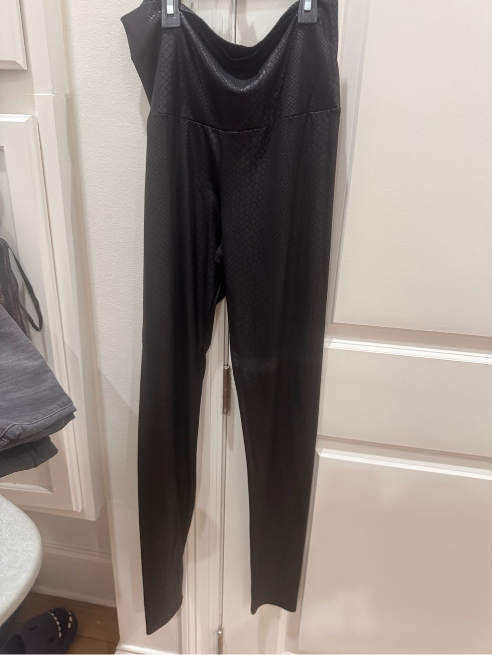 Cherish Black Faux-Leather High-Waist Leggings